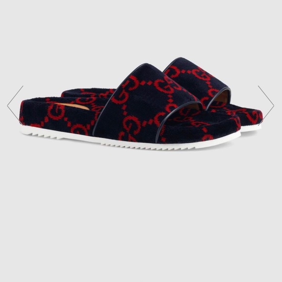 GUCCI Men’s GG terry cloth slide sandal SZ 9 - Picture 7 of 8